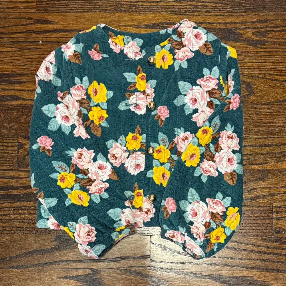 Janie and Jack Teal Floral Jacket